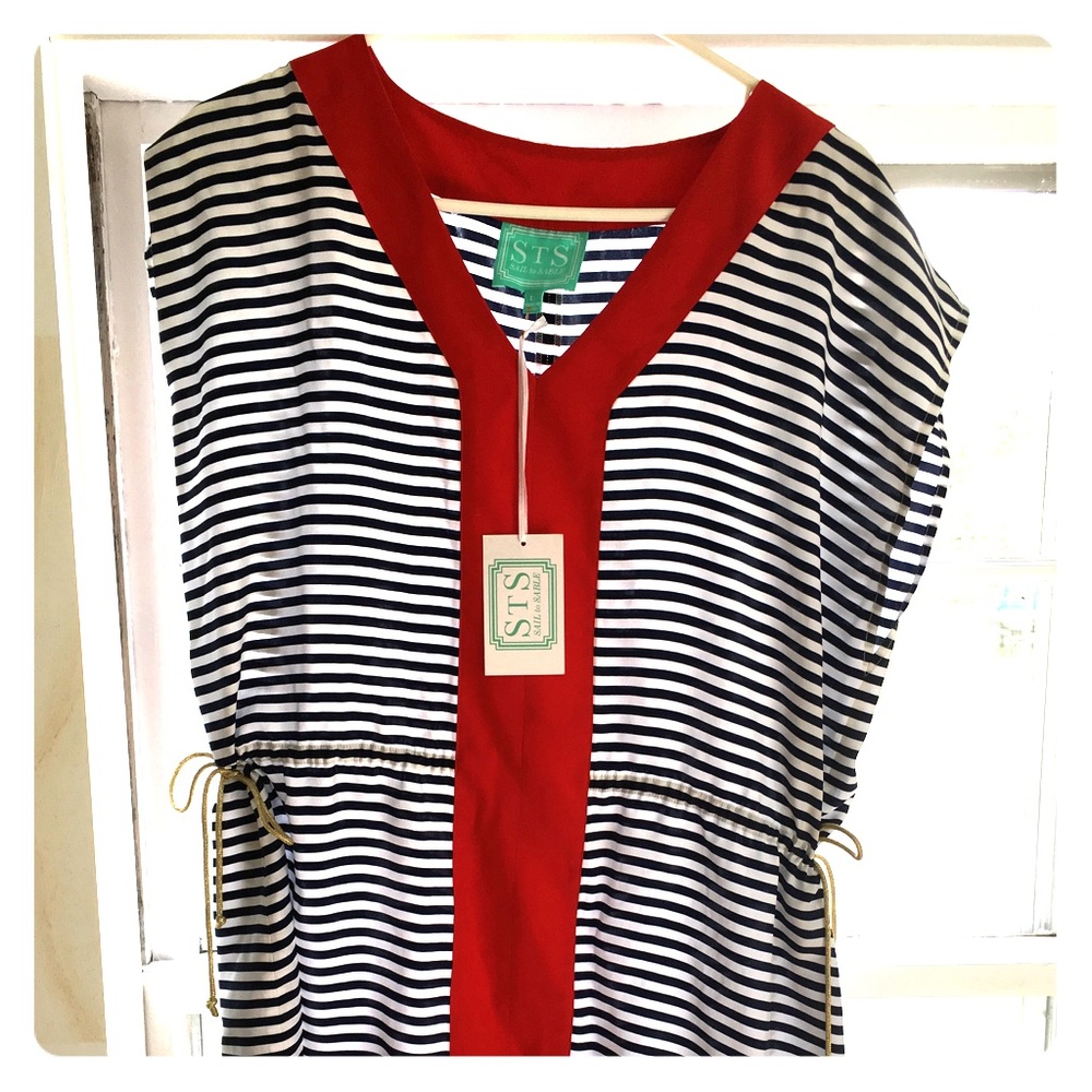 Sail to sable nautical dress sz. Large NWT